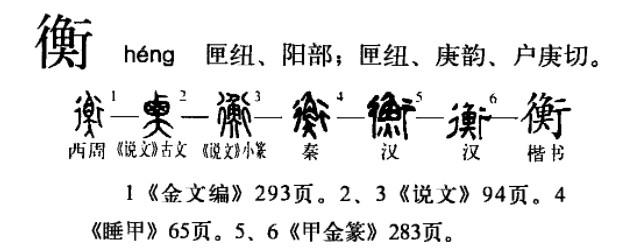 衡 - 漢語漢字