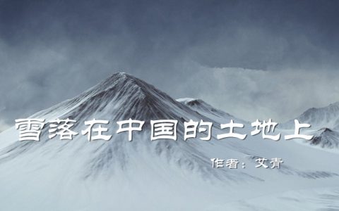 雪落在中國的土地上 - 中國詩人艾青1937創(chuàng)作的現(xiàn)代詩