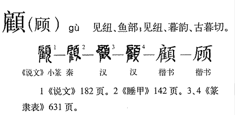 顧 - 漢語漢字